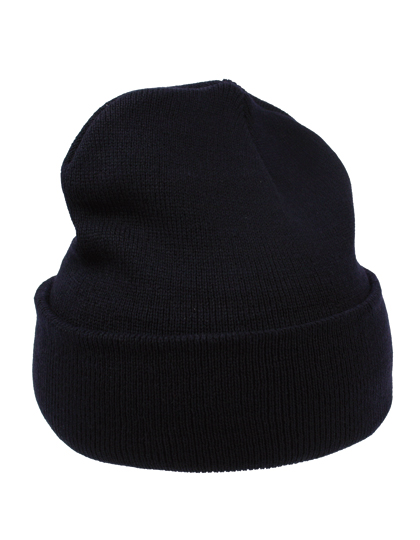 Ciepła czapka dzianinowa z wywinięciem na zimę L-merch - Navy