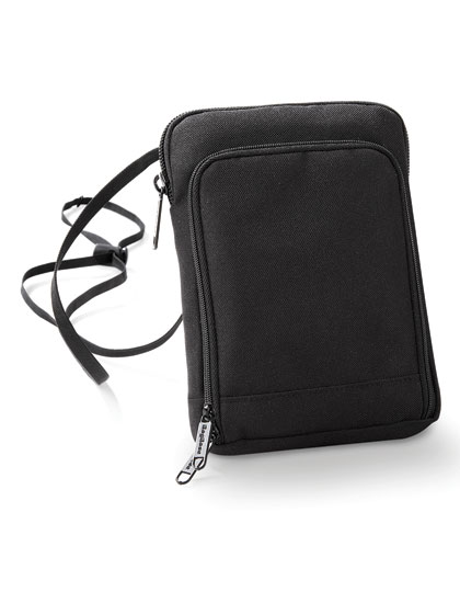 Organizer podróżny na smartfona i paszport - poliester 600D BagBase - Black
