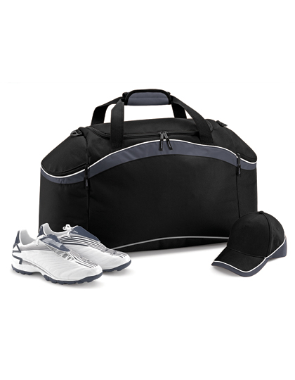 Torba sportowa z odblaskami 54L z wyjmowanym paskiem BagBase - Black & Graphite Grey
