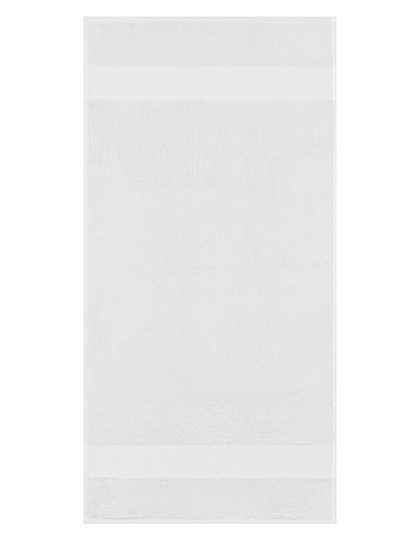 Miękki ręcznik bawełniany do rąk z obramowaniami L-merch - White