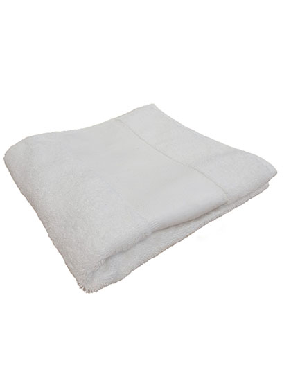 Duży ekologiczny ręcznik kąpielowy bawełna organiczna chłonny obramowanie Towel City - White