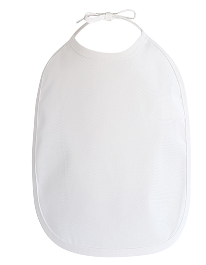 Śliniak dziecięcy z lamówką i troczkami bez froty do prania Link Kids Wear - White