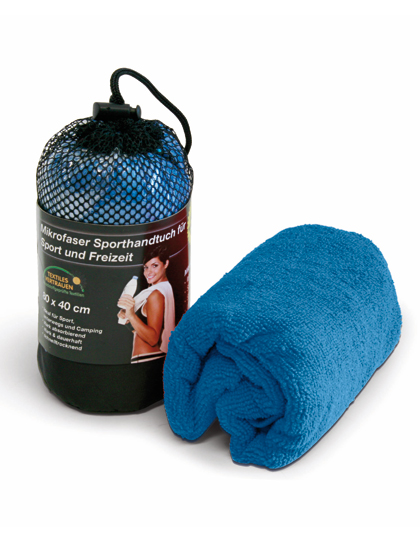 Ręcznik sportowy z mikrofibry + worek - Blue