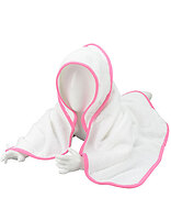 Ręcznik dziecięcy z kapturem 75x75 cm - White & White & Pink