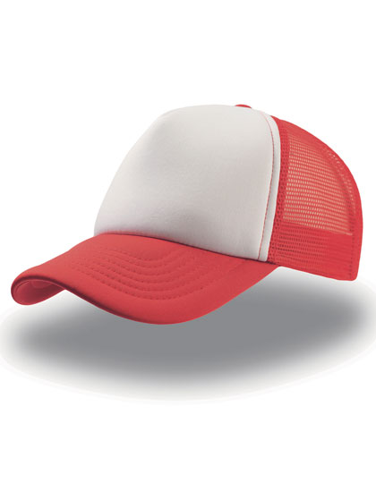 Czapka snapback z daszkiem siateczkowym unisex, Atlantis Headwear Atlantis Headwear - White & Red & Red