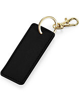 Elegancki brelok metalowy Saffiano do kluczy lub torebki BagBase - Black