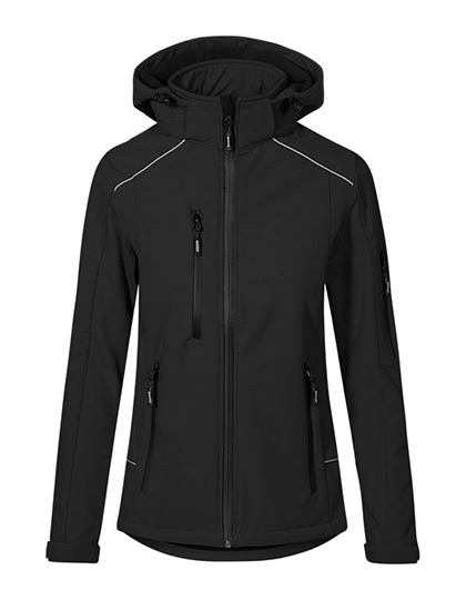 Softshell damski z odpinanym kapturem i wodoszczelnymi zamkami Promodoro - Black