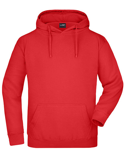 Bluza męska kangurka z kapturem dla aktywnych James&Nicholson - Red