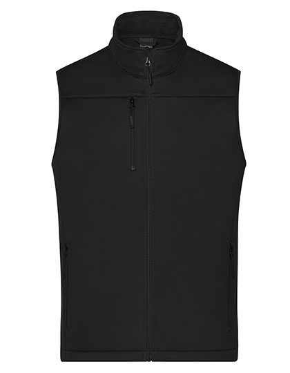 Sportowa kamizelka softshell męska wiatroszczelna wodoodporna James&Nicholson - Black