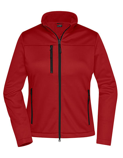 Kurtka softshell damska sportowa, oddychająca, wiatroszczelna James&Nicholson - Red