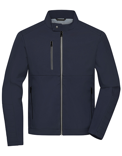 Wytrzymała kurtka softshell męska z wodoodpornymi zamkami James&Nicholson - Navy