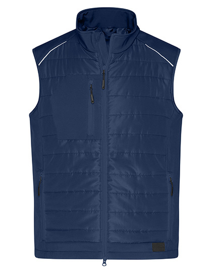 Męska kamizelka softshell z pikowanymi wstawkami - Navy