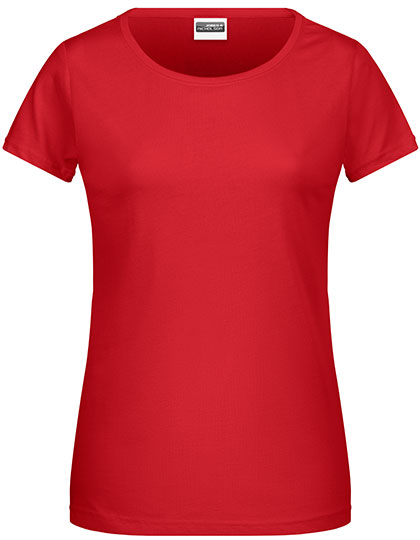 T-shirt damski slim z krótkim rękawem - Red