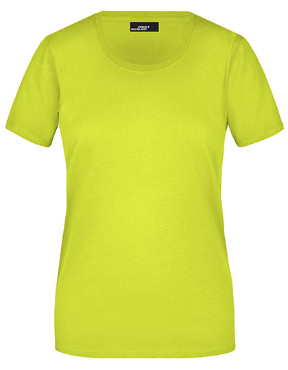 Damski t-shirt slim z krótkim rękawem - Acid Yellow