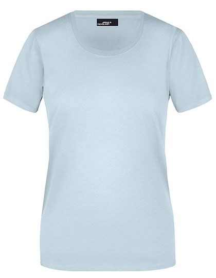 Koszulka damska basic z krótkim rękawem i okrągłym dekoltem James&Nicholson - Light Blue