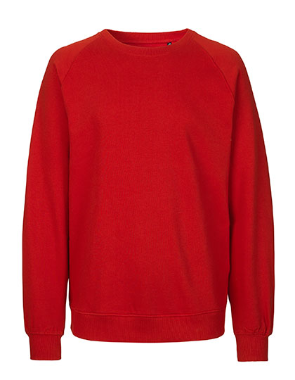 Bluza unisex z bawełny organicznej, raglanowe rękawy - Red