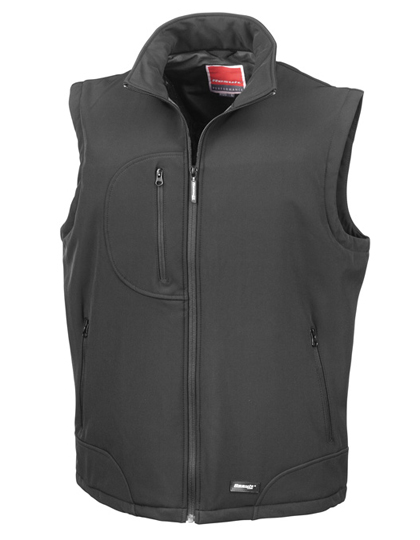 Kamizelka softshell nieprzemakalna męska wiatroszczelna klejona Result - Black