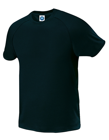 Męski T-shirt Sportowy z Raglanowym Rękawem - Black