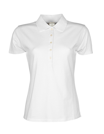 Koszulka polo damska bawełniana taliowana z krótkim rękawem Tee Jays - White