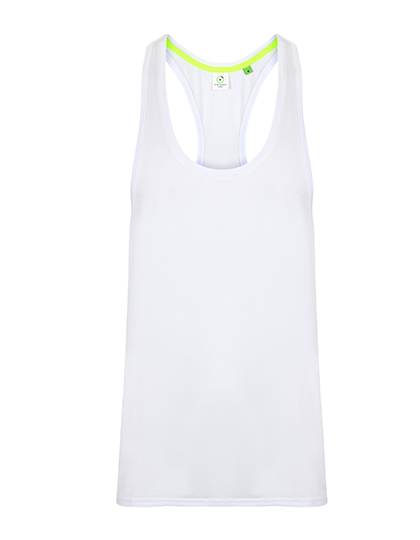 Męski tank top sportowy na siłownię bez rękawów Tombo Tombo - White