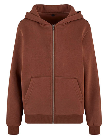 Ladies Fluffy Zip Hoody - Chocoloate Brown