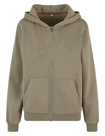 Damska bluza z kapturem na zamek - Pale Olive