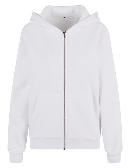 Ladies Fluffy Zip Hoody - White