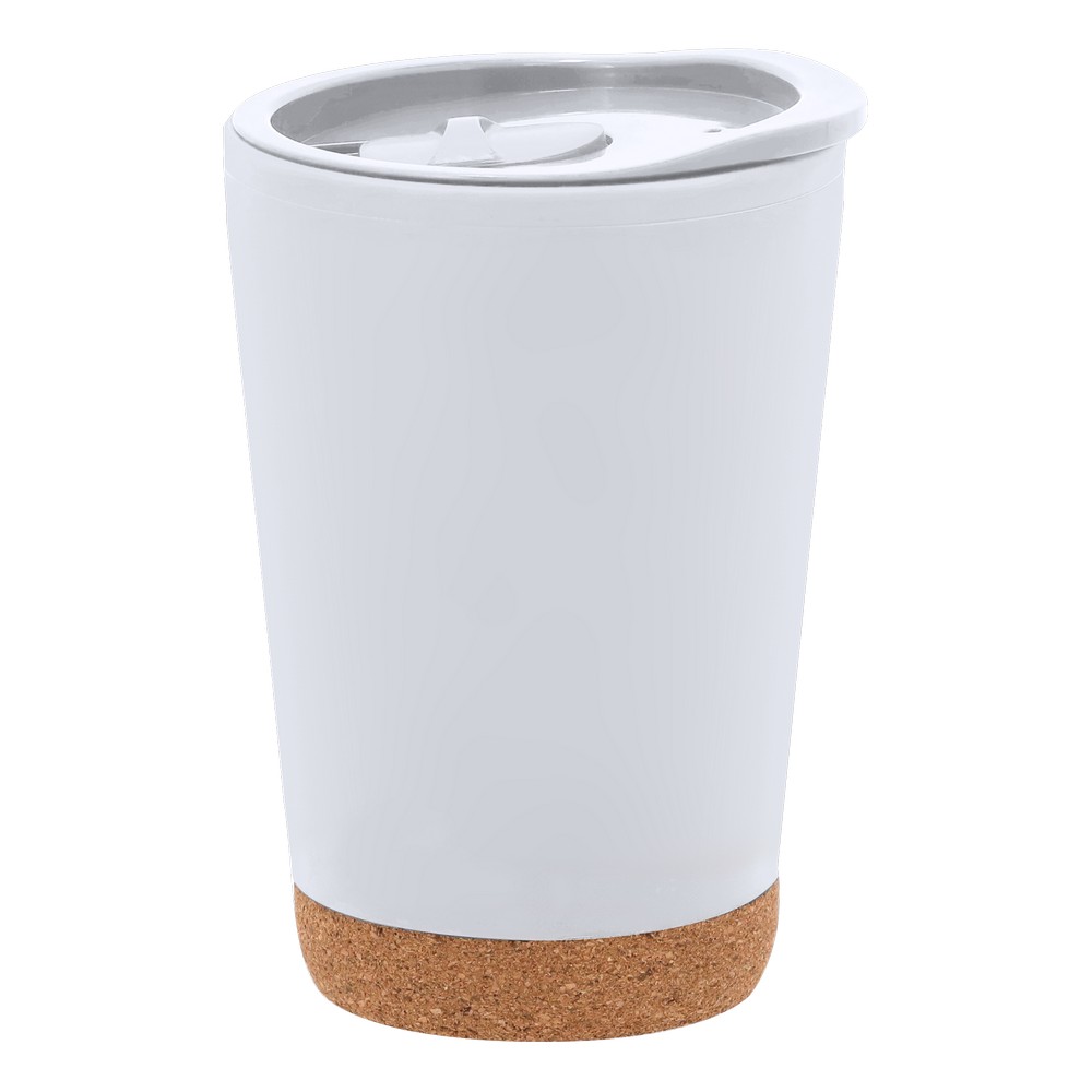 Kubek termiczny 260 ml z korkowym elementem - biały