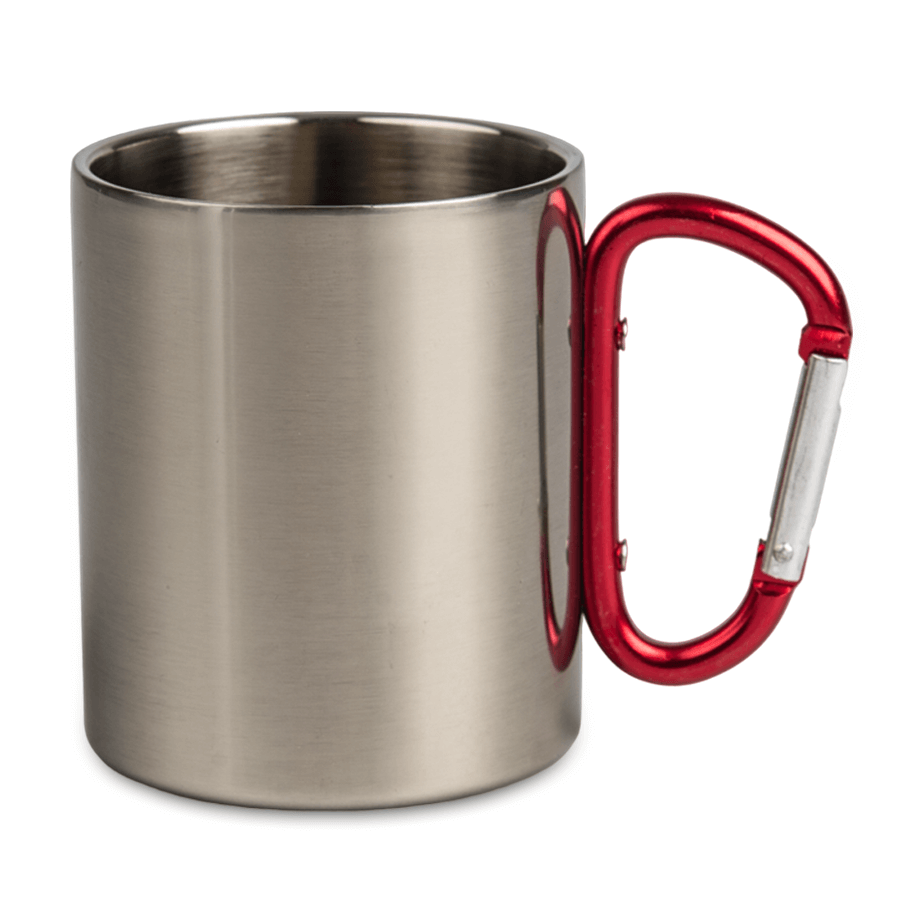 Kubek stalowy 300 ml - czerwona zapinka