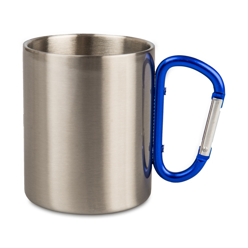 Kubek stalowy 300 ml - niebieska zapinka